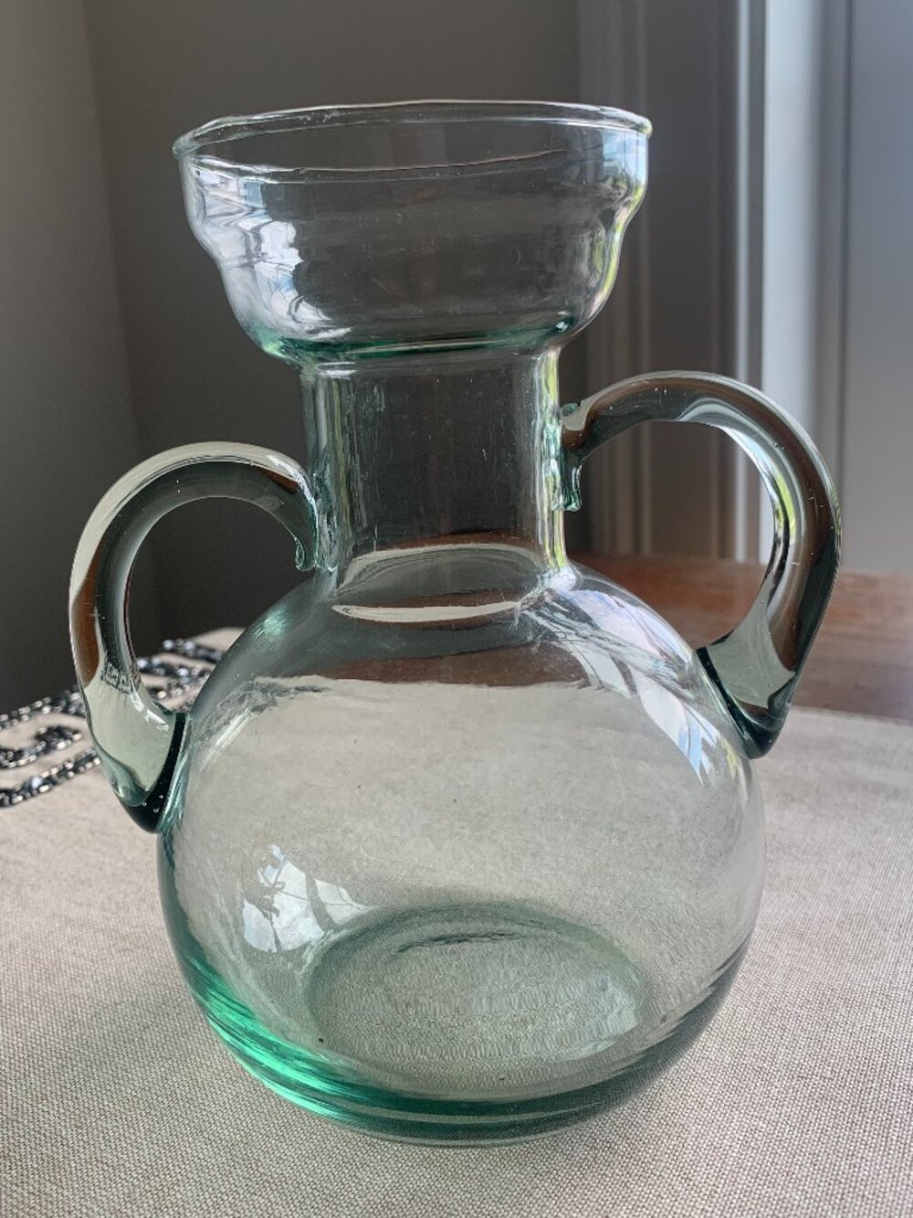 Vintage Hand Blown Glass Vase with Handles—Spain - Picture 3 of 3